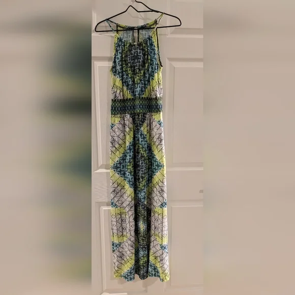London Times | Dresses | Maxi Dress Blue Green Multi Color | Poshmark